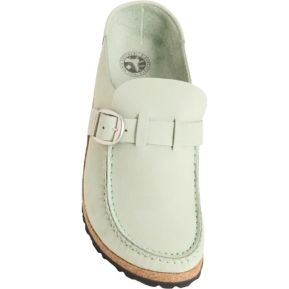 NEW Birkenstock Buckley MATCHA E 41 Womens 10 Slip Ons CLogs Leather Shoes